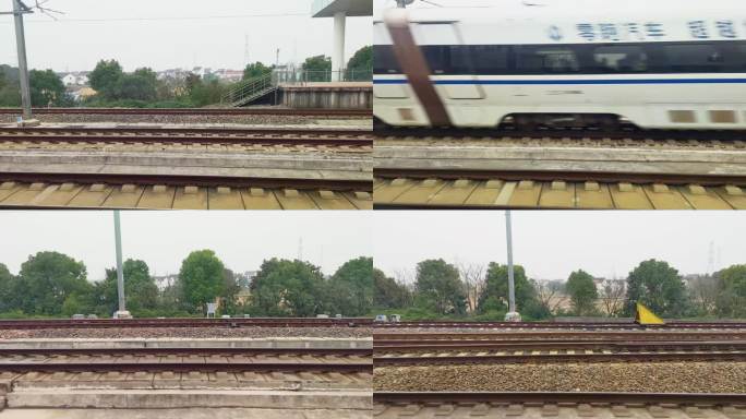 火车行驶出站风景视频素材