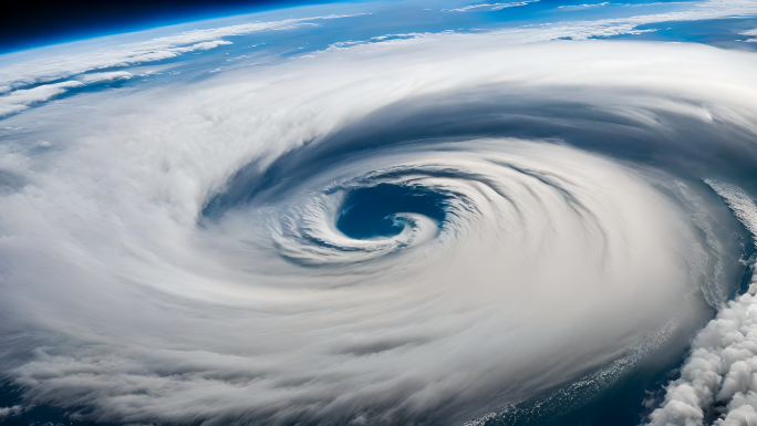 飓风台风卫星图 乌云翻滚