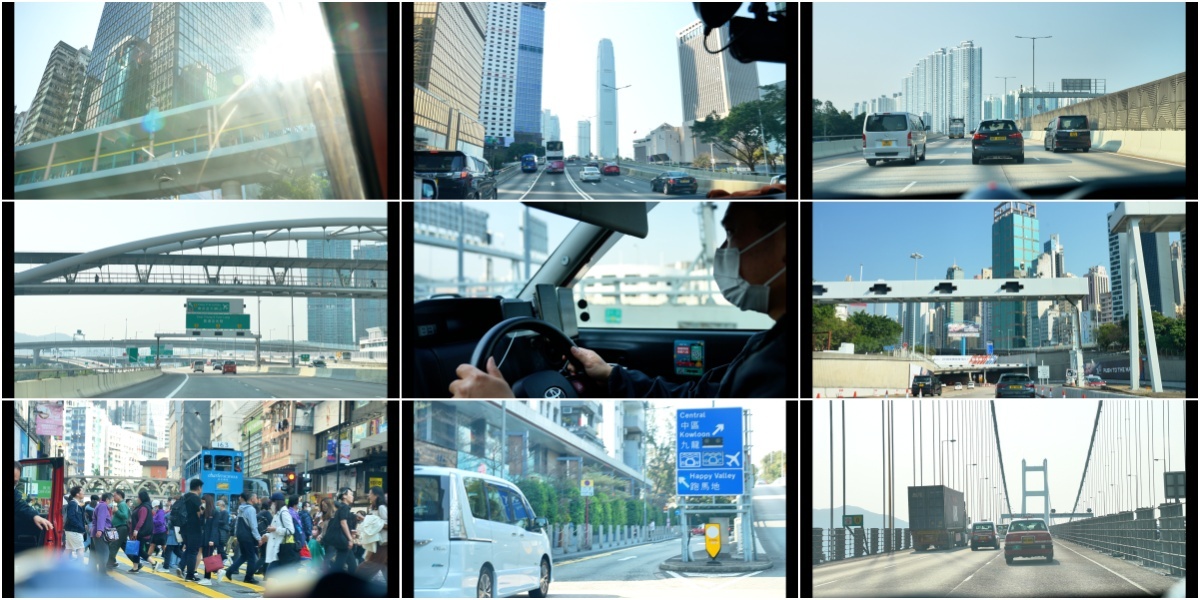 香港高楼大厦地标建筑行车视角 城市开车
