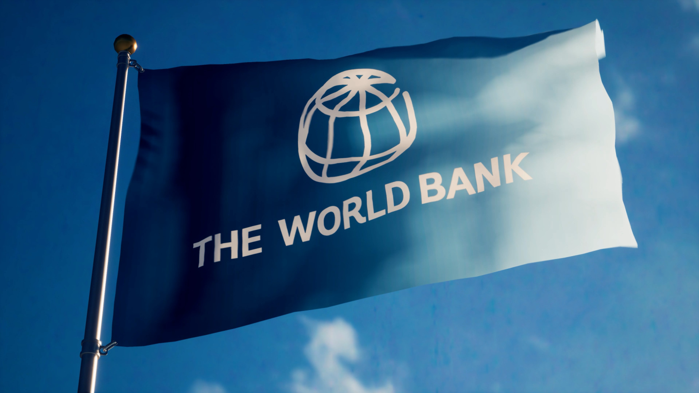 世界银行旗帜飘扬世界银行旗子