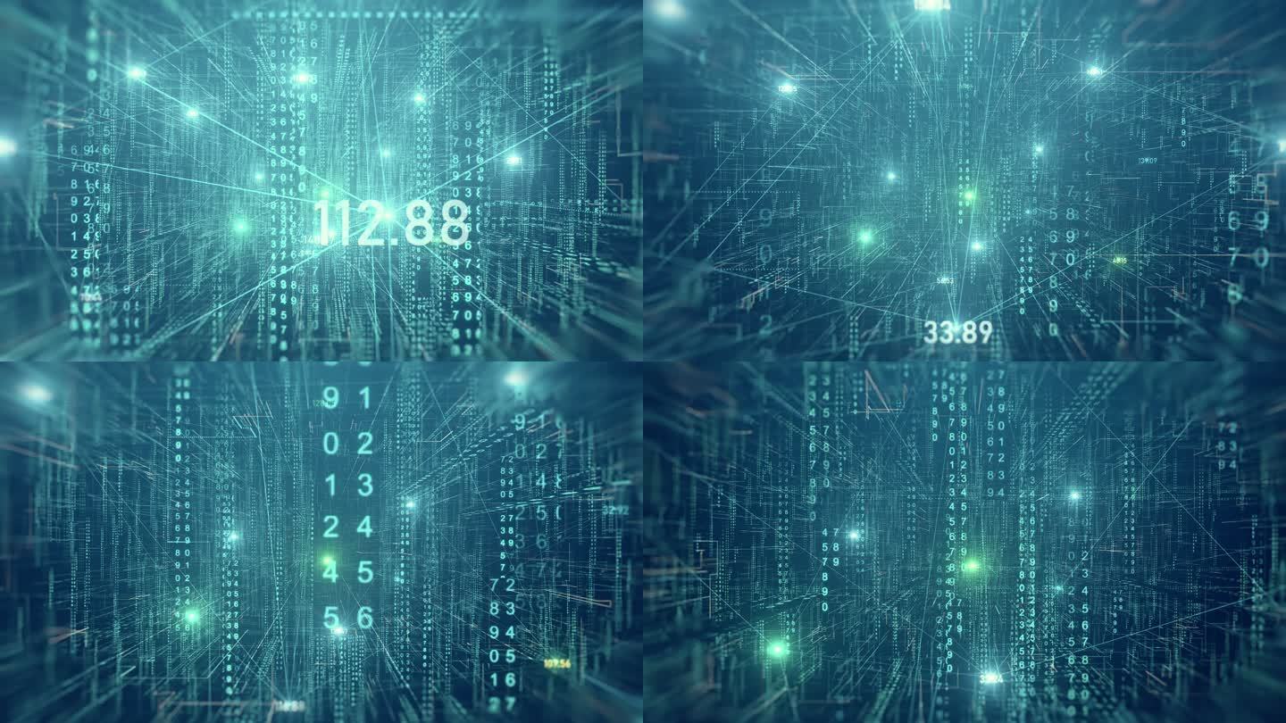 未来科技网格线条数据流矩阵代码信息科技
