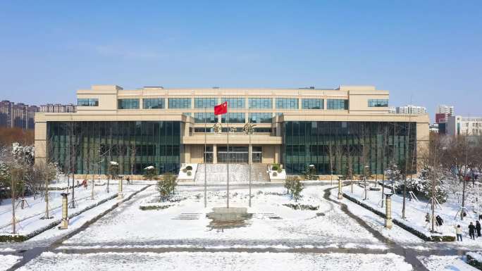 河南职业技术学院 雪景 校园航拍