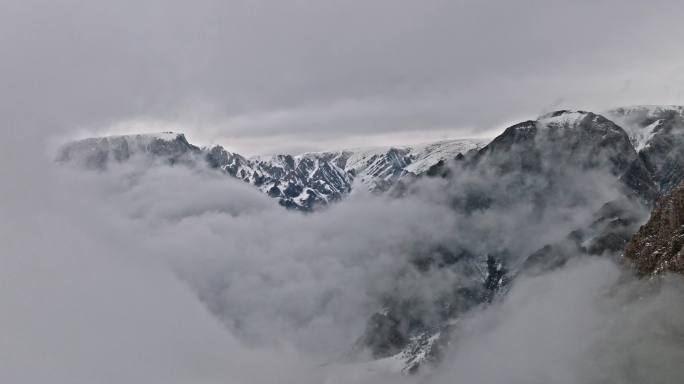 甘肃省甘南夏河县甘加镇白石崖雪景航拍合集