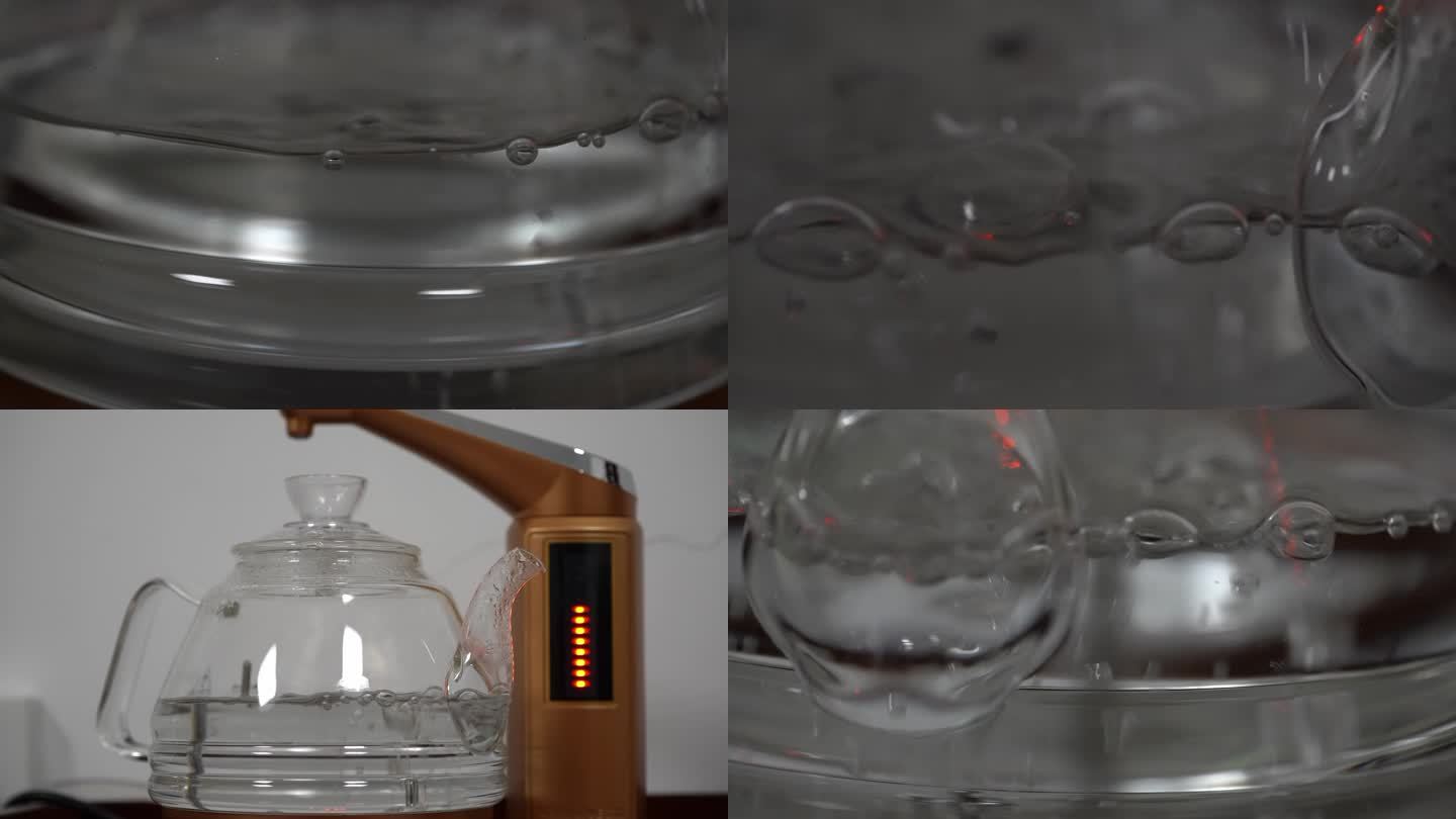 玻璃水壶烧水 水烧开升格慢动作