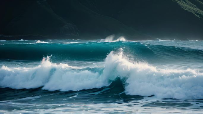 大海海浪波浪波涛汹涌浪花海面动画