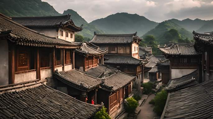 中国古代村庄素材