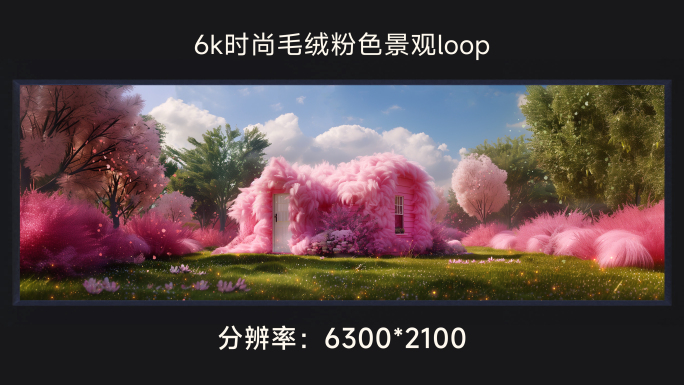 6k时尚毛绒粉色景观loop