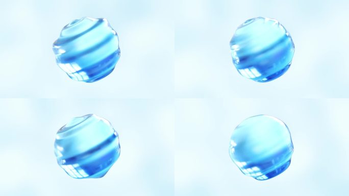 柔软小球玻璃透明精华蓝色