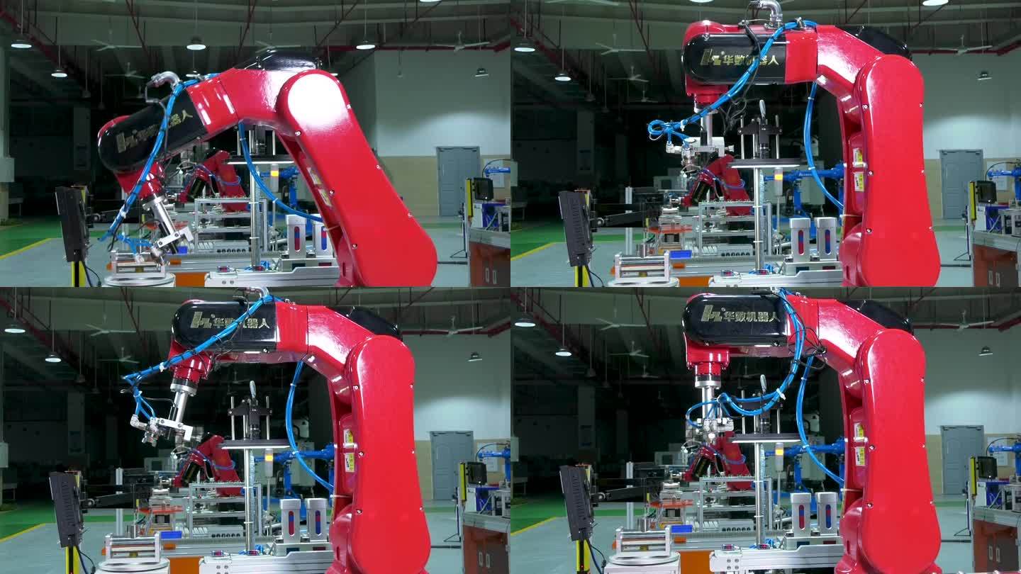 智能工厂生产线工业机器人机械臂转动