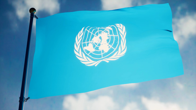 联合国旗帜飘扬联合国旗帜子