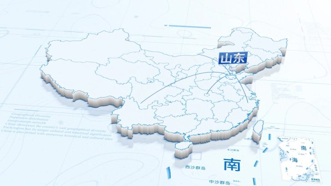 【原创】山东省辐射中国区域地图