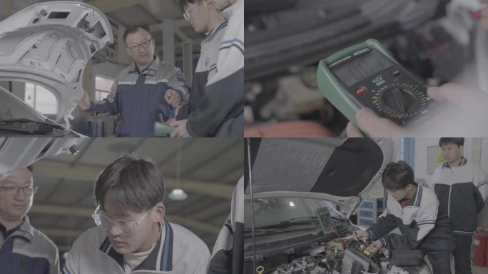 【4K灰度】职专新能源汽修电路排查培训