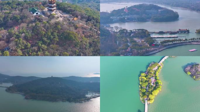 江苏省无锡太湖鼋头渚风景区航拍风景区国家