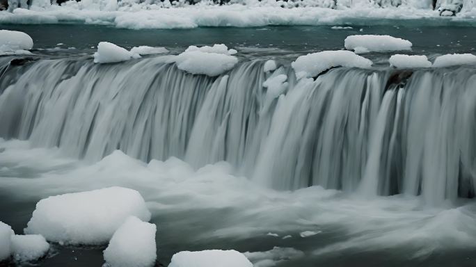 水上的冰块 冰雪融化 冬天