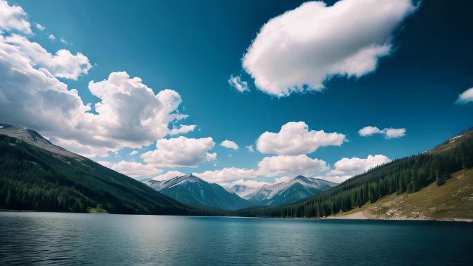 波光粼粼水面湖面江面湖水风景动画