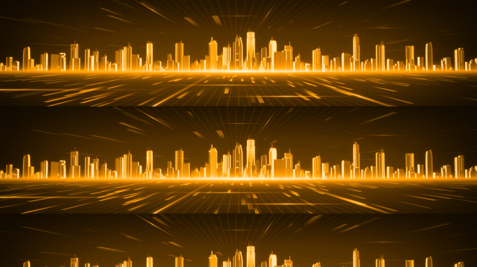 8k科技金色城市发布会年会kv大屏背景