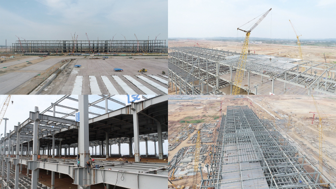 鄂州机场早期建设画面 货运中心建设画面