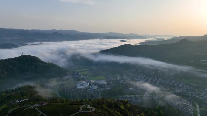 五峰云海航拍大景4K