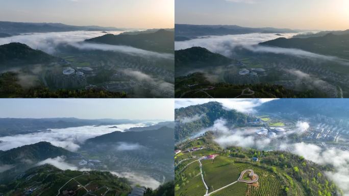 五峰云海航拍大景4K