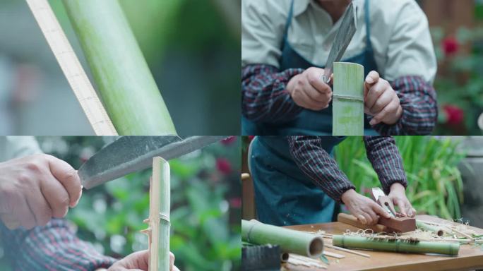 手工竹筷制作过程筷子制作工匠竹子筷子