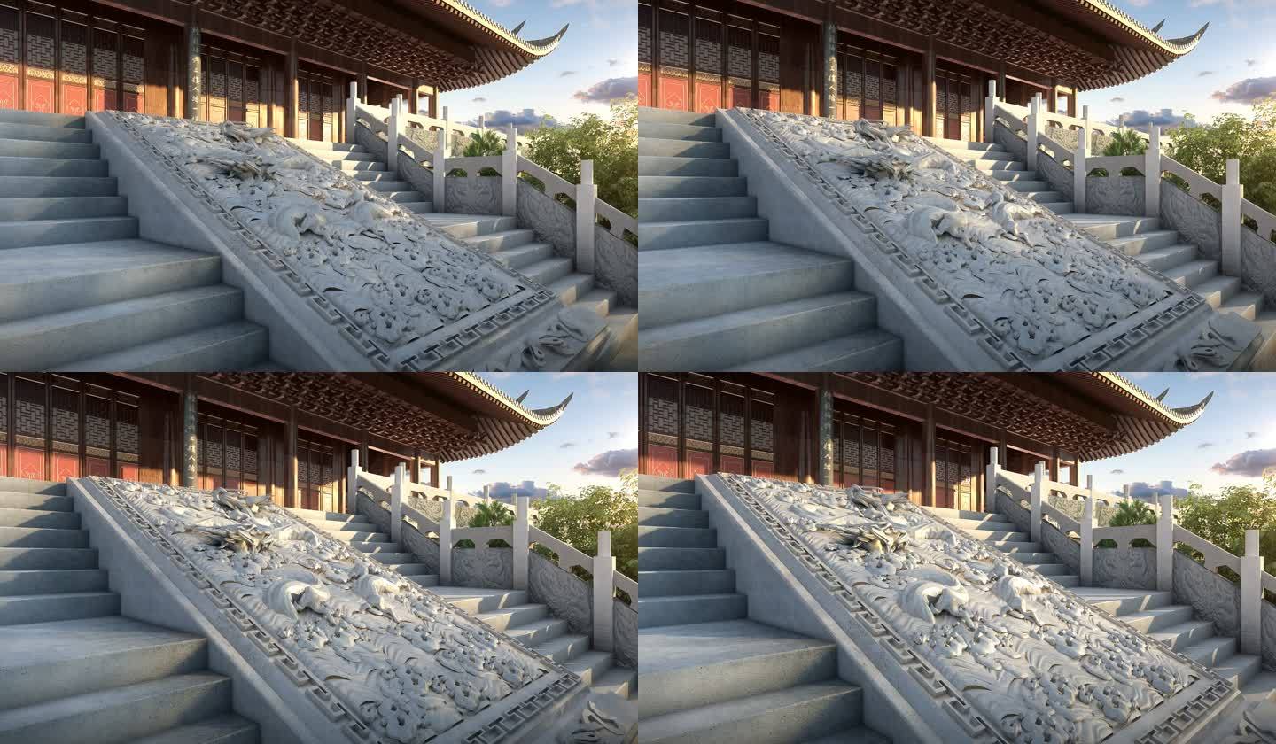 古代建筑 雕刻 三维动画 CG 唐代建筑