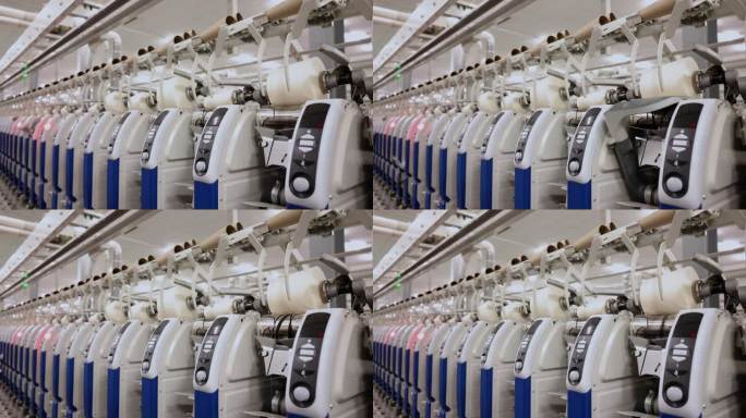 纺纱纺织车间纺细纱机自动络筒机