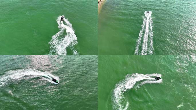 海上摩托艇无人机实拍