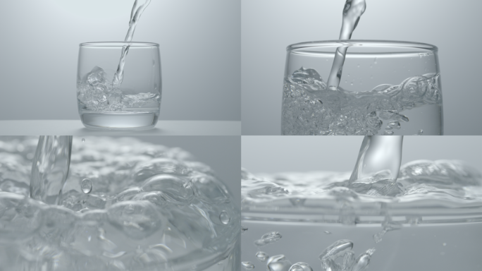 玻璃杯倒水 纯净水