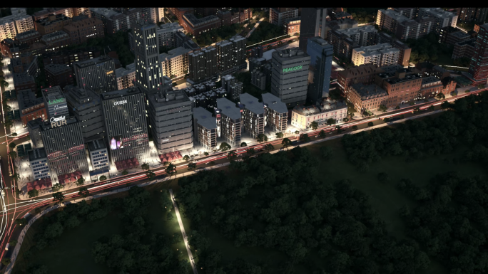 大型都市繁华夜景三维动画