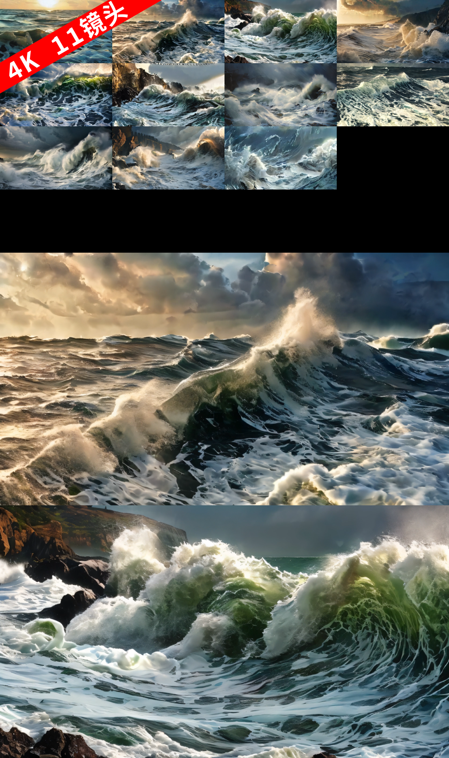 11个海浪大海乘风破浪海啸海洋巨浪升格