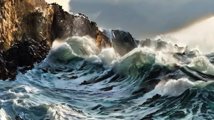 11个海浪大海乘风破浪海啸海洋巨浪升格