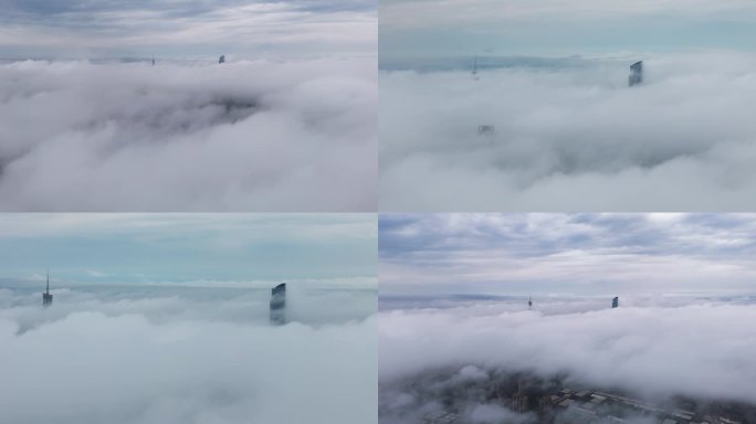 雨后广州塔云海航拍
