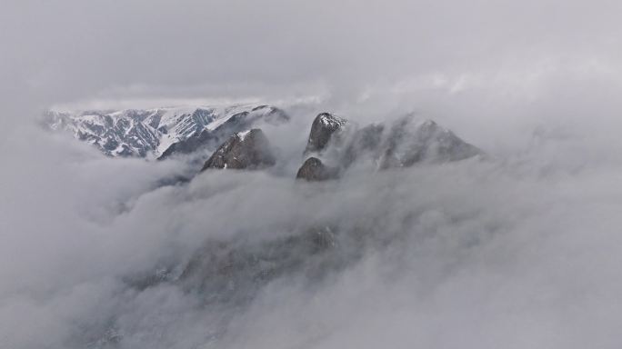 甘肃省甘南夏河县甘加镇白石崖雪景航拍合集