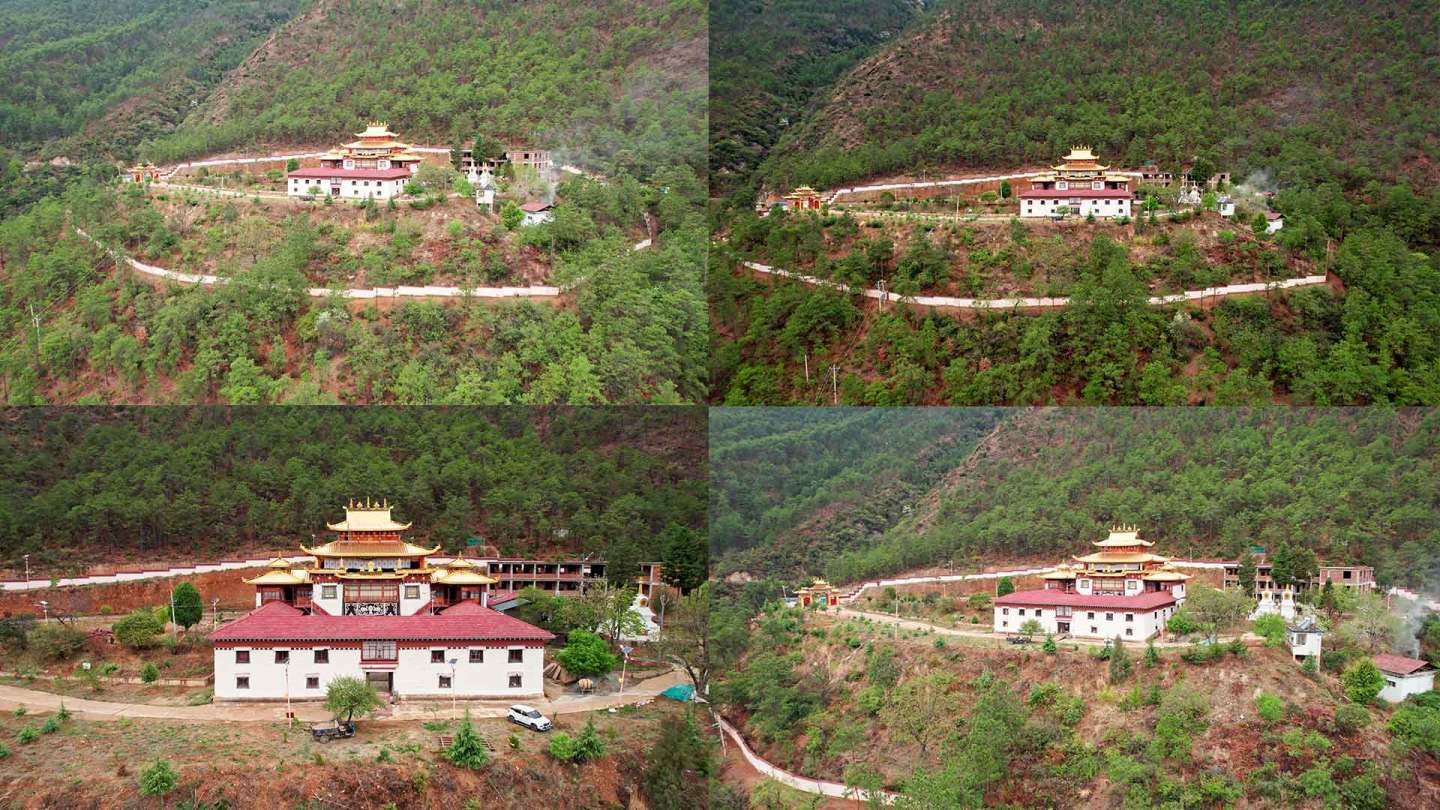 山上的寺庙藏族拖顶村古建筑
