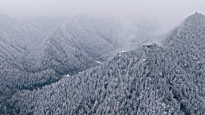 甘肃兰州兴隆山自然保护区雪后航拍合集