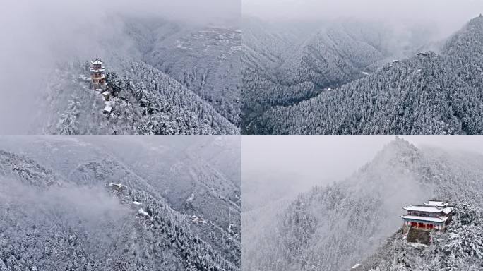 甘肃兰州兴隆山自然保护区雪后航拍合集