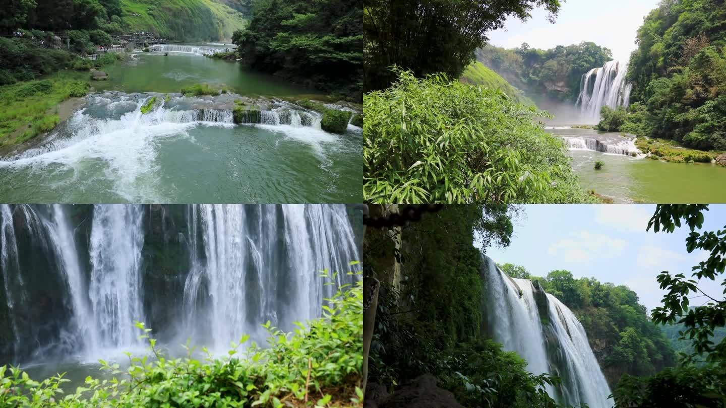 贵州黄果树瀑布 高山流水壮美景观航拍