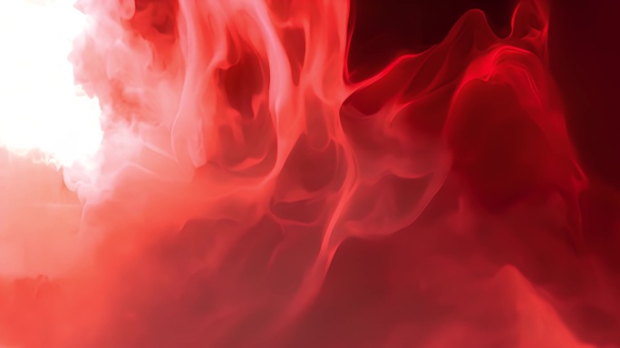 流动的红色染料素材和飘动的红色的烟雾素材
