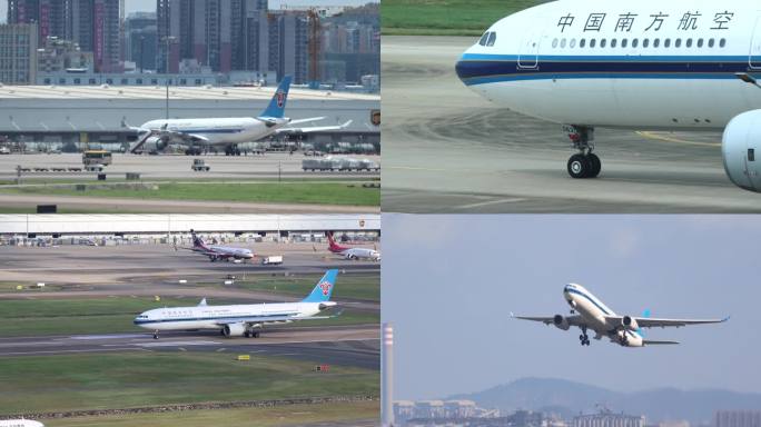 中国南方航空空客A330客机上客滑行起飞