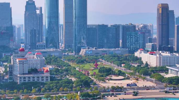 江西南昌红谷滩区高楼大厦城市风景风光航拍