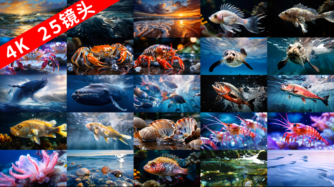 25个海底生物植物动物珊瑚海鱼深海海洋