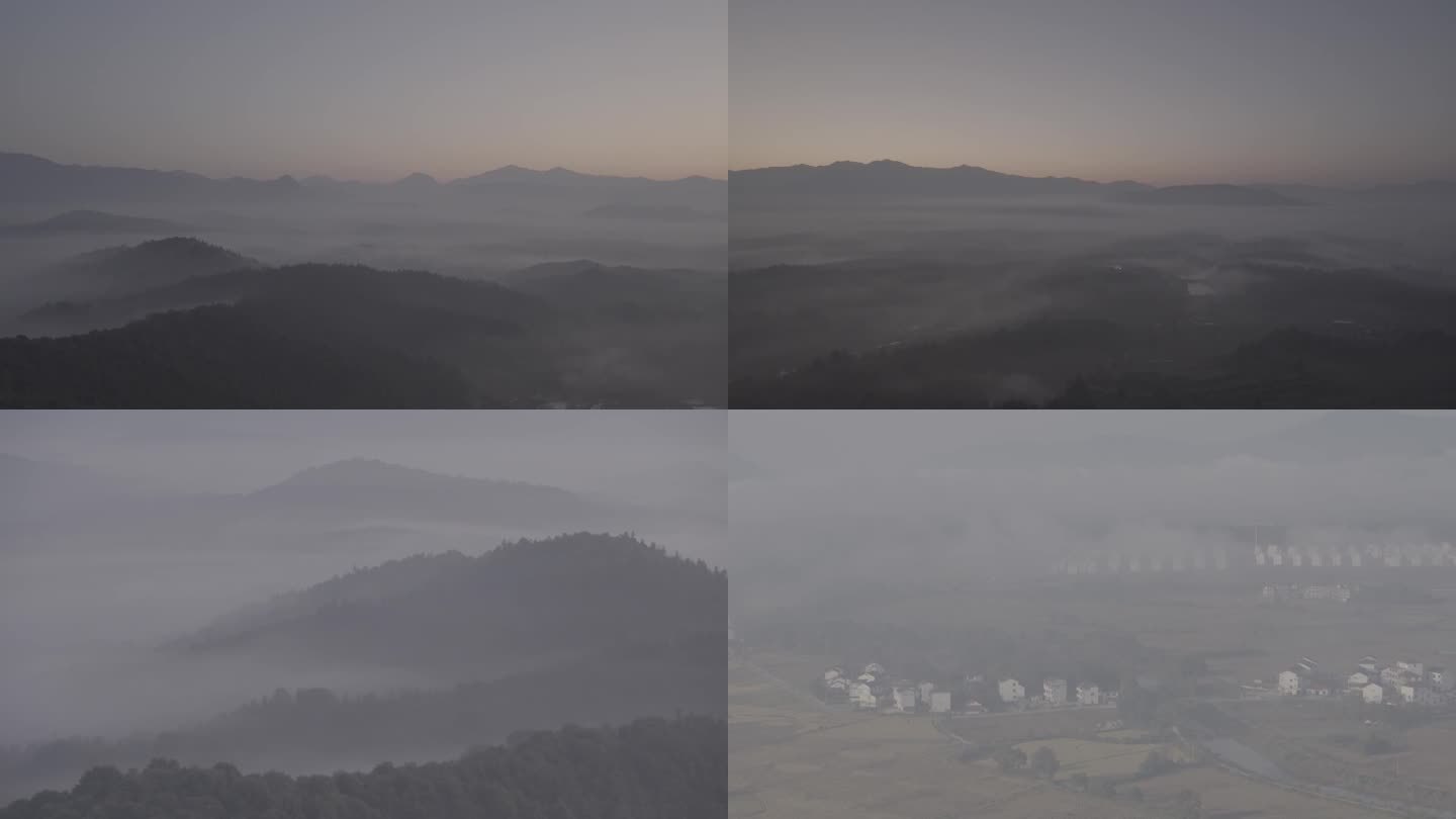日出  晨光  琅玕山 浓雾 山水画