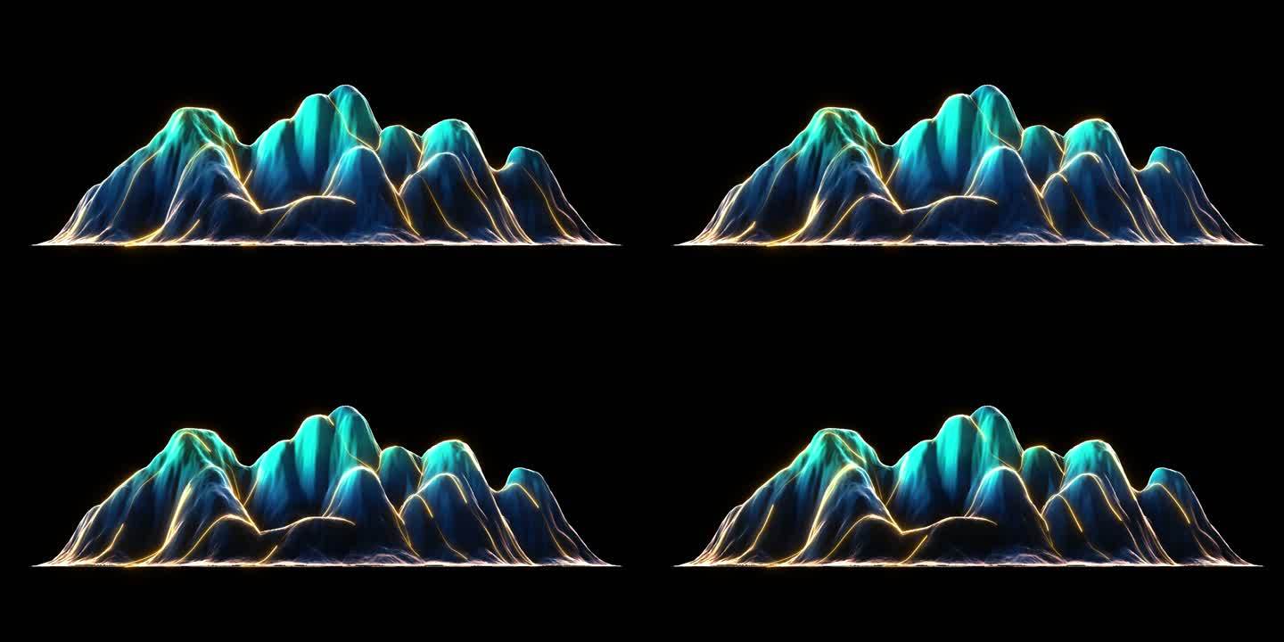 中式山  青山 流线 国潮 中国风