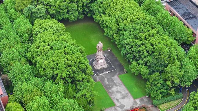 上海市复旦大学邯郸校区航拍校园风景风光素