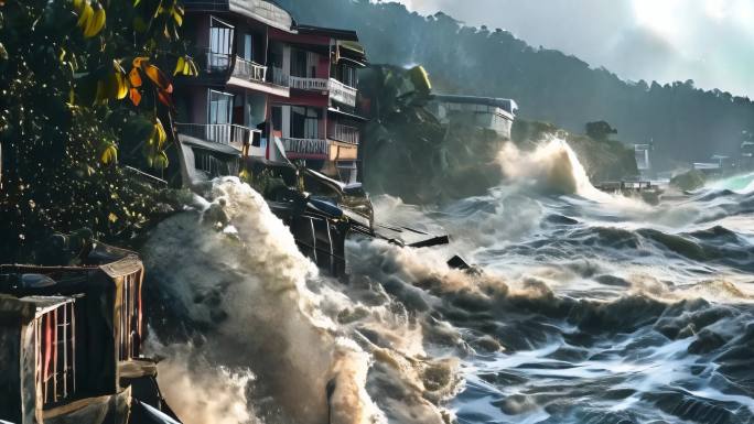16个海啸海面灾难海浪海面水面大浪巨浪