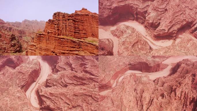 新疆大峡谷航拍 温宿大峡谷地质地貌