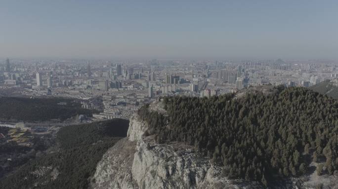 济南航拍 南山 城市 森林 发展