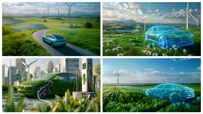 绿色城市 新能源汽车概念 低碳生活