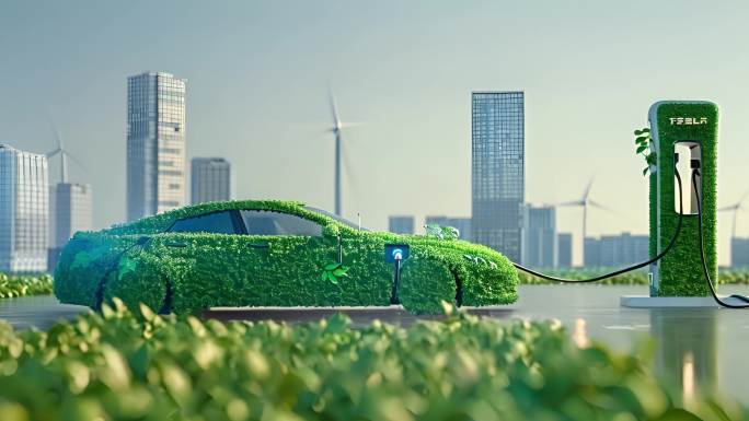 绿色城市 新能源汽车概念 低碳生活
