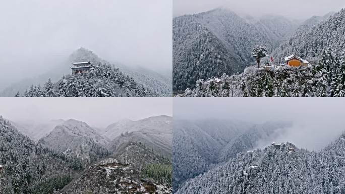 甘肃兰州兴隆山自然保护区雪后航拍合集